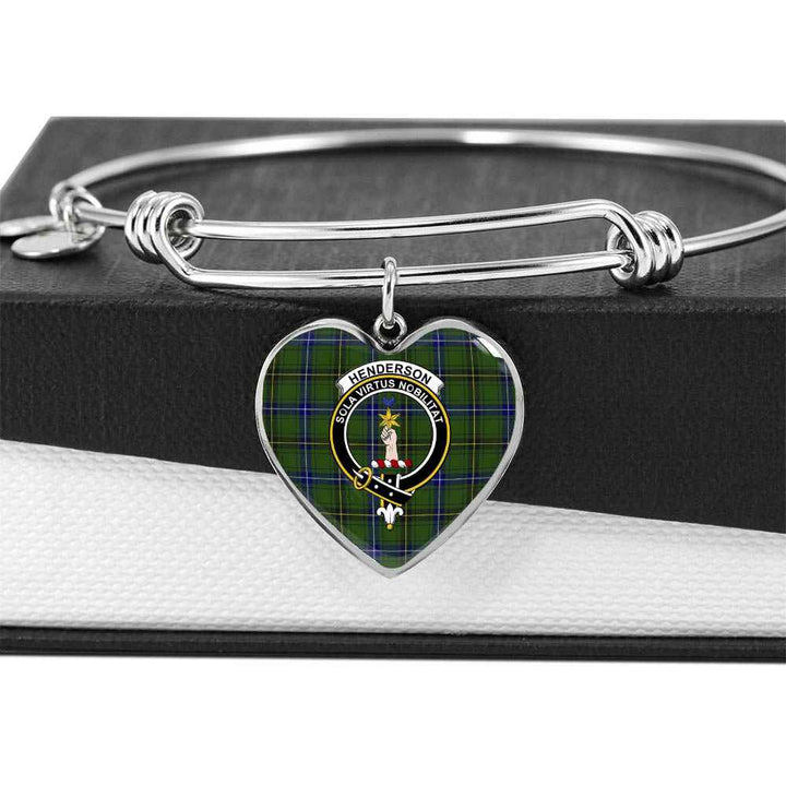 Scottish Henderson Clan Crest Tartan Bangle Heart Tartan Plaid 5