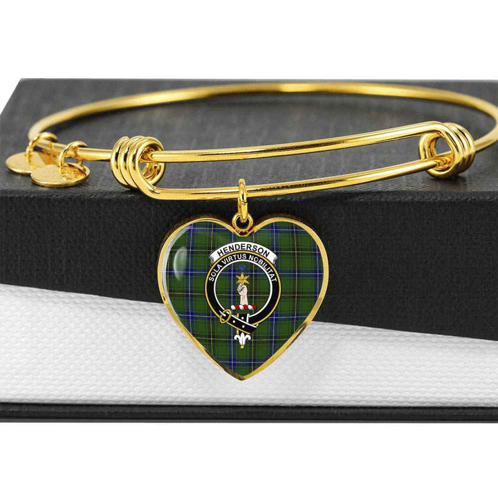 Scottish Henderson Clan Crest Tartan Bangle Heart Tartan Plaid 6
