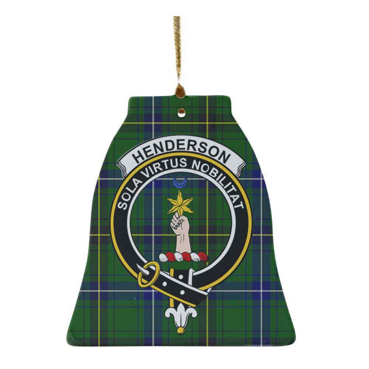 Scottish Henderson Clan Crest Tartan Ceramic Ornament Bell Shape Tartan Plaid