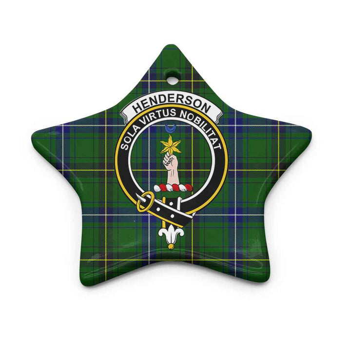 Scottish Henderson Clan Crest Tartan Ceramic Ornament Star Shape Tartan Plaid