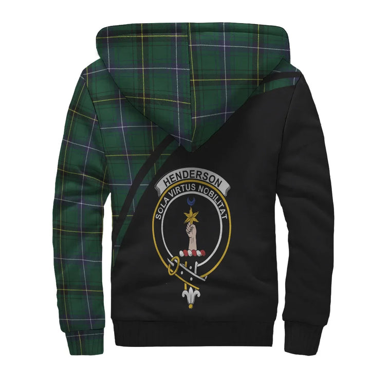 Scottish Henderson Clan Crest Tartan Curve Sherpa Hoodie