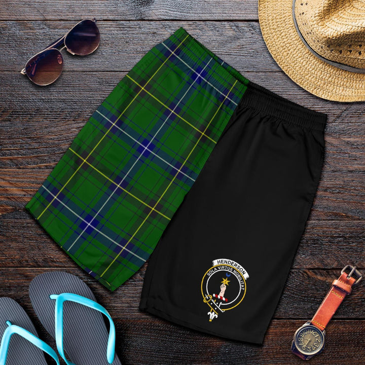 Scottish Henderson Clan Crest Tartan Half of Me Men's Shorts