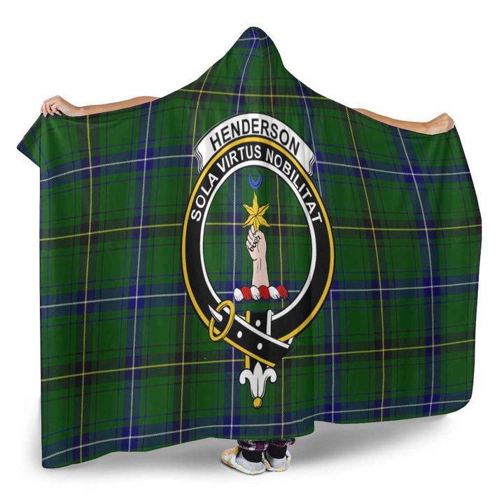 Scottish Henderson Clan Crest Tartan Hooded Blanket Tartan Plaid 2