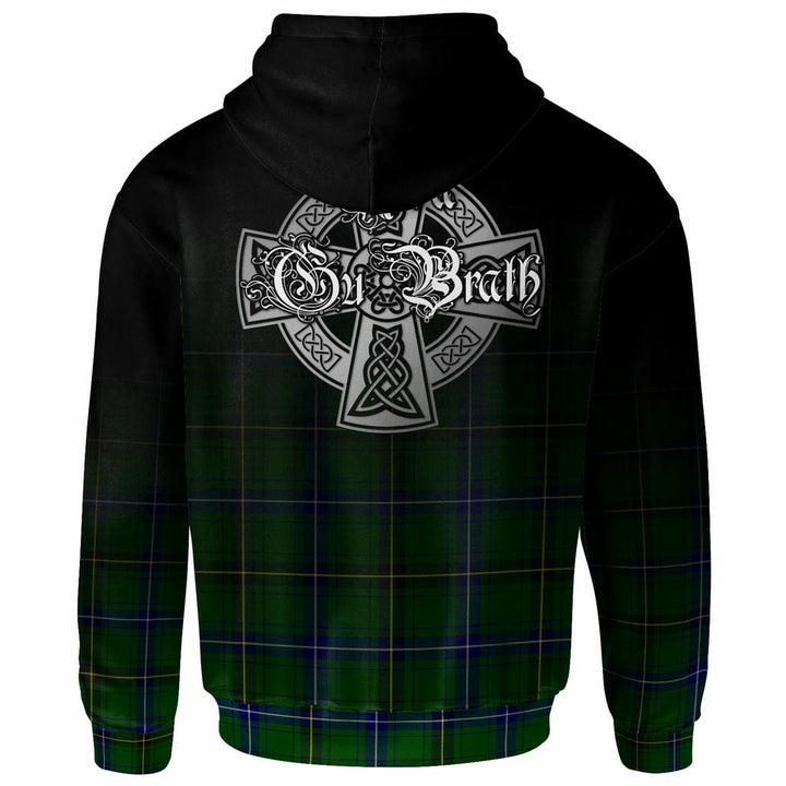 Scottish Henderson Clan Crest Tartan Hoodie - Alba Gu Brath Family Crest Celtic Inspired Back Side Tartan Plaid