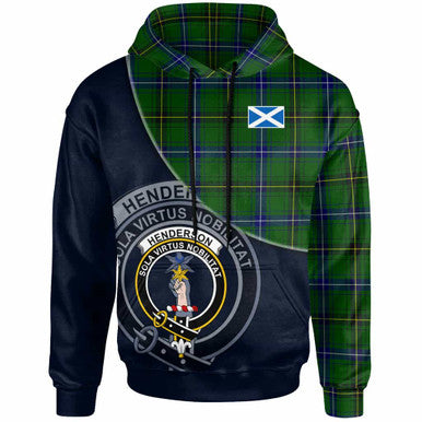 Scottish Henderson Clan Crest Tartan Hoodie - Bend Style Front Side Tartan Plaid