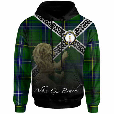 Scottish Henderson Clan Crest Tartan Hoodie - Scotland Lion Front Side Tartan Plaid