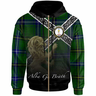 Scottish Henderson Clan Crest Tartan Hoodie - Scotland Lion Zip-up Tartan Plaid