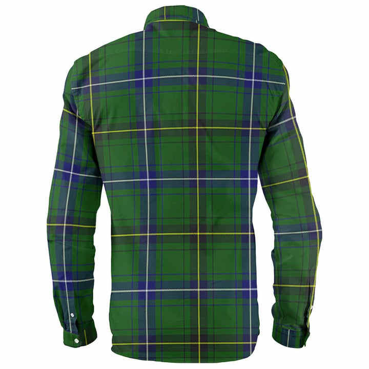Scottish Henderson Clan Crest Tartan Long Sleeve Shirt Back Side Tartan Plaid