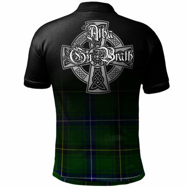 Scottish Henderson Clan Crest Tartan Polo Shirt - Alba Gu Brath Family Crest Celtic Inspired Back Side Tartan Plaid