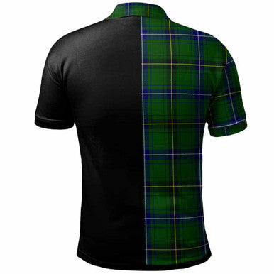Scottish Henderson Clan Crest Tartan Polo Shirt - Half in Me Back Side Tartan Plaid
