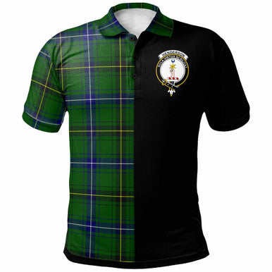 Scottish Henderson Clan Crest Tartan Polo Shirt - Half in Me Front Side Tartan Plaid