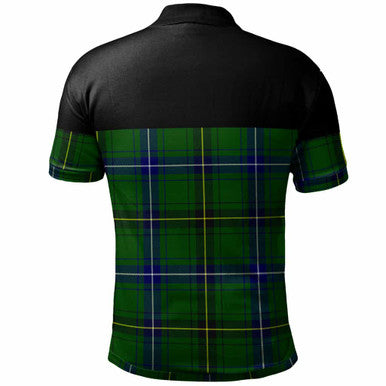 Scottish Henderson Clan Crest Tartan Polo Shirt - Horizontal Style Back Side Tartan Plaid
