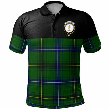 Scottish Henderson Clan Crest Tartan Polo Shirt - Horizontal Style Front Side Tartan Plaid