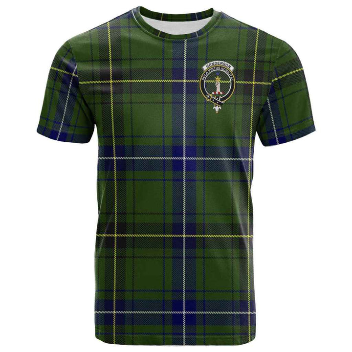 Scottish Henderson Clan Crest Tartan T-Shirt Front Side Tartan Plaid