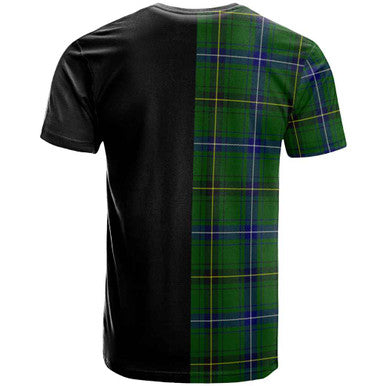 Scottish Henderson Clan Crest Tartan T-Shirt Half in Me Back Side Tartan Plaid