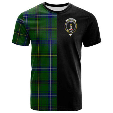 Scottish Henderson Clan Crest Tartan T-Shirt Half in Me Front Side Tartan Plaid