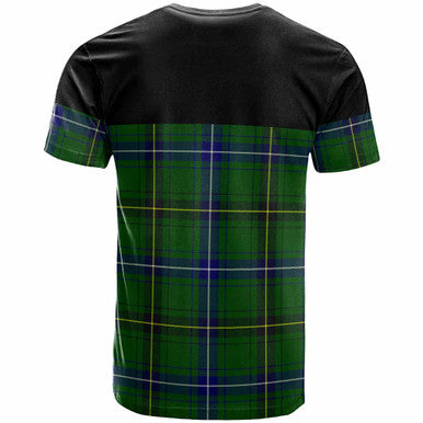 Scottish Henderson Clan Crest Tartan T-Shirt - Horizontal Style Back Side Tartan Plaid