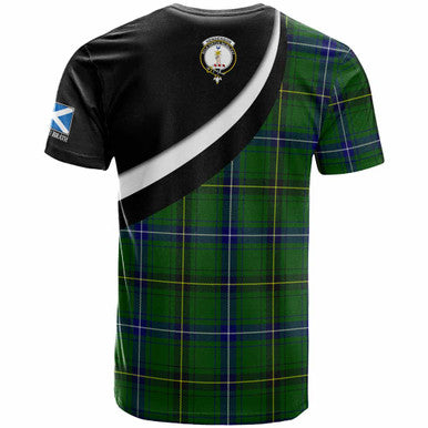 Scottish Henderson Clan Crest Tartan T-Shirt - Scotland Forever Style Back Side Tartan Plaid