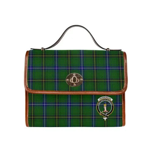 Scottish Henderson Clan Crest Tartan Waterproof Canvas Bag Tartan Plaid 2