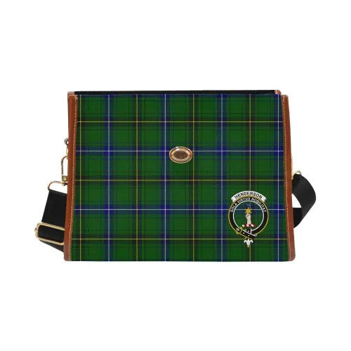Scottish Henderson Clan Crest Tartan Waterproof Canvas Bag Tartan Plaid 1