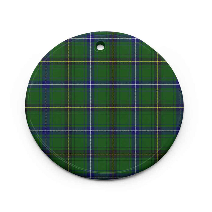 Scottish Henderson Modern Clan Tartan Ceramic Ornament Circle Shape Tartan Plaid