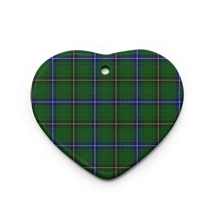 Scottish Henderson Modern Clan Tartan Ceramic Ornament Heart Shape Tartan Plaid