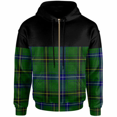 Scottish Henderson Modern Clan Tartan Hoodie - Horizontal Style Zip Tartan Plaid