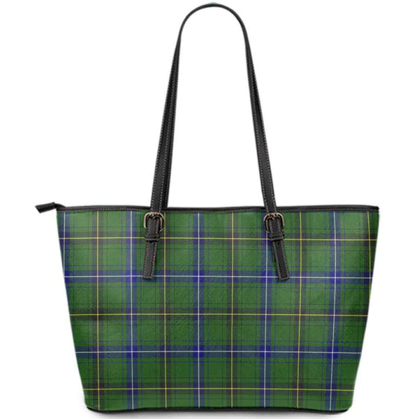 Scottish Henderson Modern Clan Tartan Leather Tote Tartan Plaid