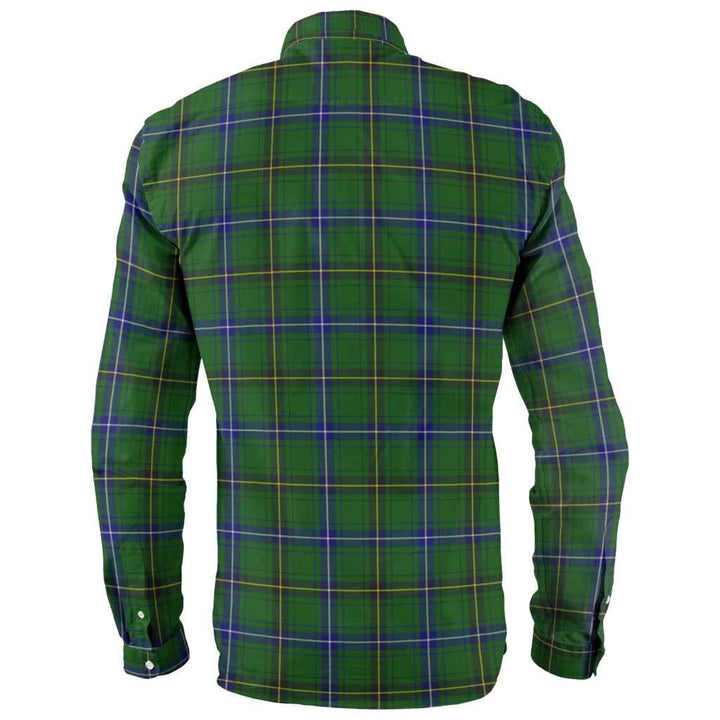 Scottish Henderson Modern Clan Tartan Long Sleeve Shirt Back Side Tartan Plaid