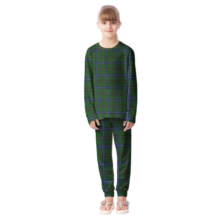 Scottish Henderson Modern Clan Tartan Pajama Set Kid Front Side Tartan Plaid