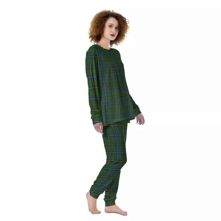 Scottish Henderson Modern Clan Tartan Pajama Set Women Front Side Tartan Plaid