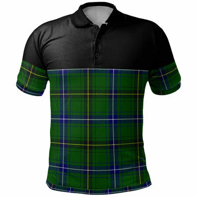 Scottish Henderson Modern Clan Tartan Polo Shirt - Horizontal Style Front Side Tartan Plaid
