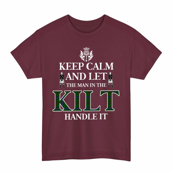 Scottish Henderson Modern Clan Tartan T-Shirt - Keep Calm Tartan Plaid Maroon Color