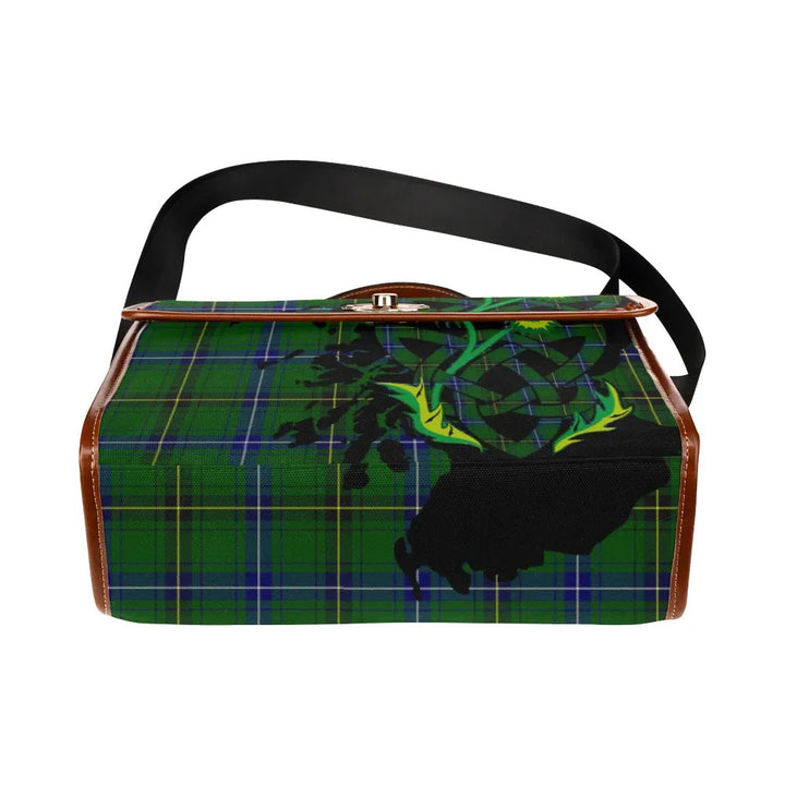 Scottish Henderson Modern Clan Tartan Waterproof Canvas Bag With Thistle Tartan Plaid 5