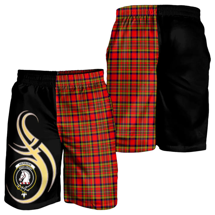 Scottish Hepburn Clan Crest Tartan Believe in Me Men's Shorts