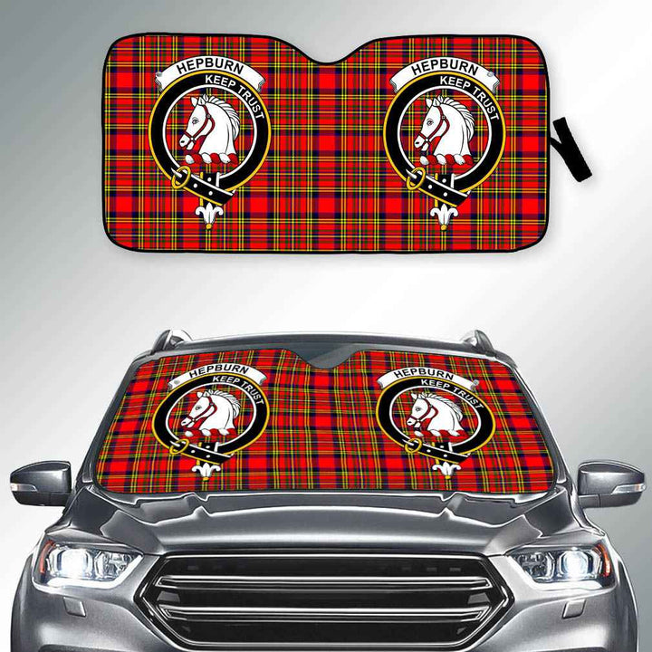 Scottish Hepburn Clan Crest Tartan Car Windshield Sun Shade Tartan Plaid 2