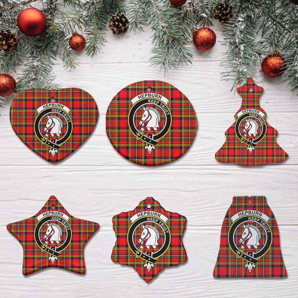 Scottish Hepburn Clan Crest Tartan Ceramic Ornament All Tartan Plaid