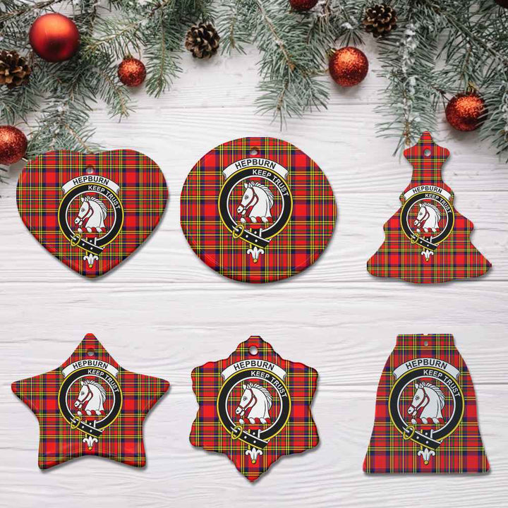 Scottish Hepburn Clan Crest Tartan Ceramic Ornament All Tartan Plaid