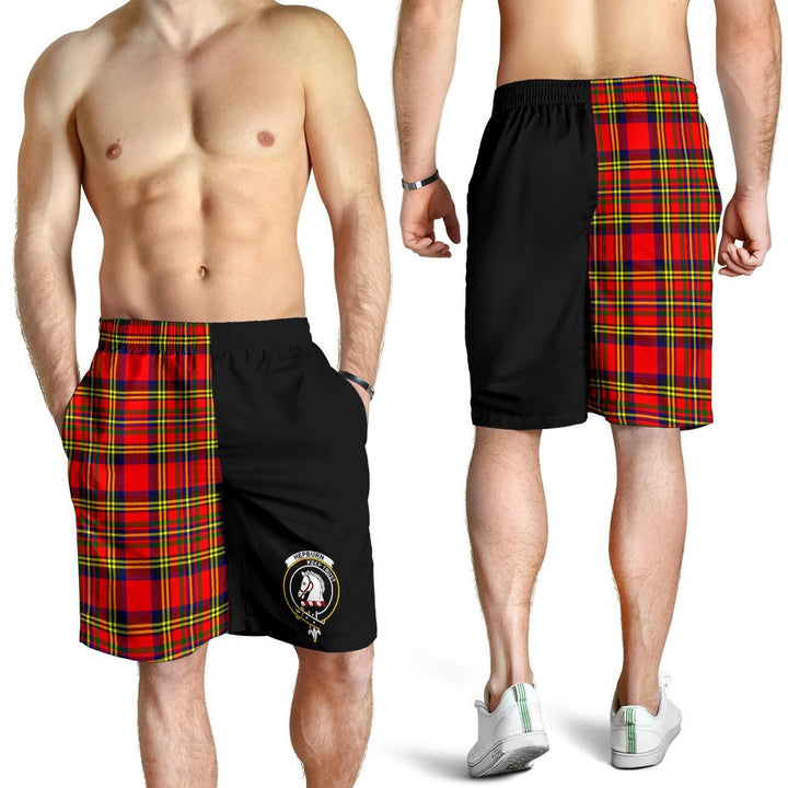 Scottish Hepburn Clan Crest Tartan Half of Me Men's Shorts