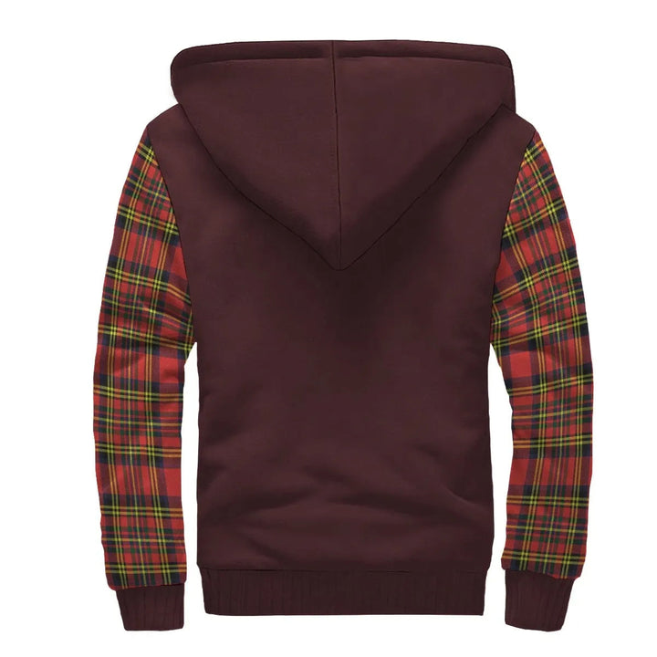 Scottish Hepburn Clan Crest Tartan Plaid Sleeve Sherpa Hoodie