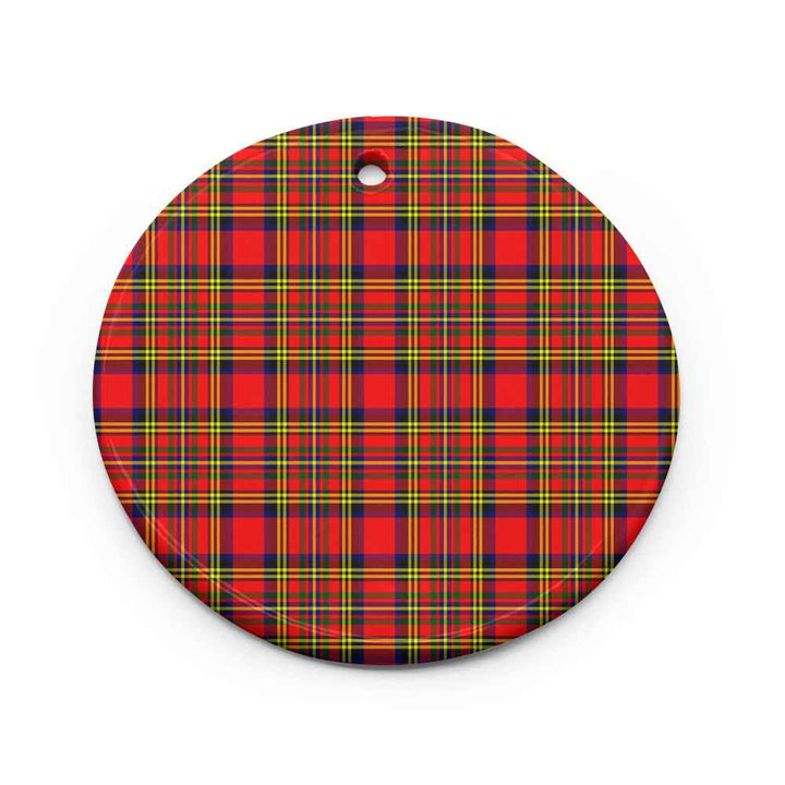Scottish Hepburn Clan Tartan Ceramic Ornament Circle Shape Tartan Plaid