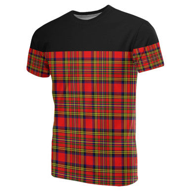 Scottish Hepburn Clan Tartan T-Shirt Horizontal Style Front Side Tartan Plaid