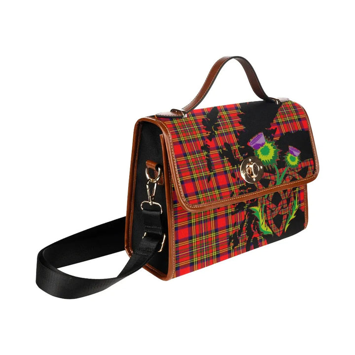 Scottish Hepburn Clan Tartan Waterproof Canvas Bag With Thistle Tartan Plaid 3