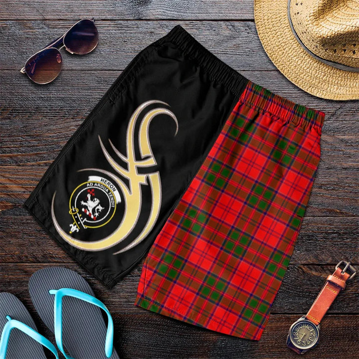 Scottish Heron Clan Crest Tartan Believe in Me Men's Shorts