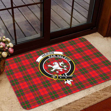 Scottish Heron Clan Crest Tartan Door Mat Tartan Plaid 1