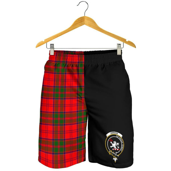 Scottish Heron Clan Crest Tartan Half of Me Men's Shorts