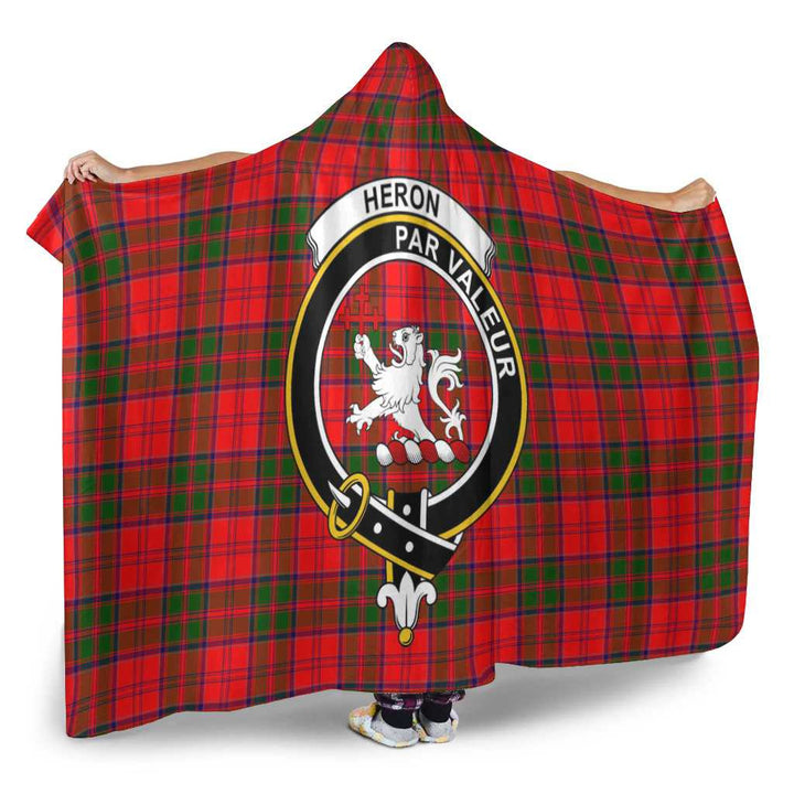 Scottish Heron Clan Crest Tartan Hooded Blanket Tartan Plaid 2