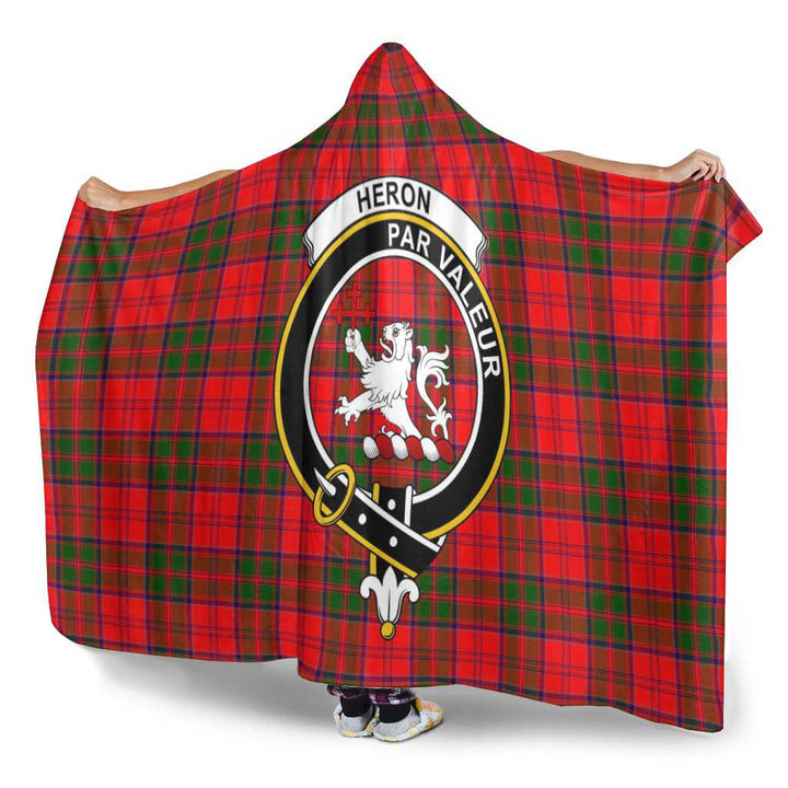 Scottish Heron Clan Crest Tartan Hooded Blanket Tartan Plaid 3