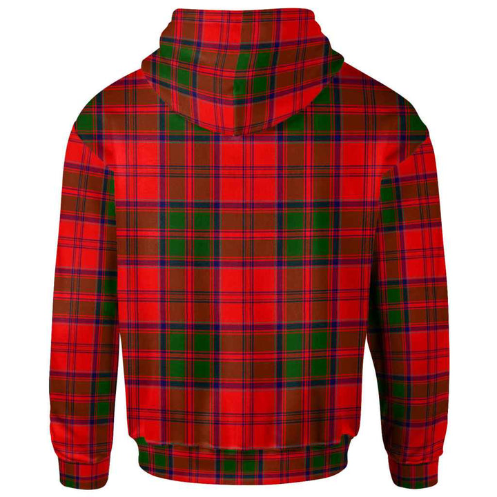 Scottish Heron Clan Crest Tartan Hoodie Back Side Tartan Plaid