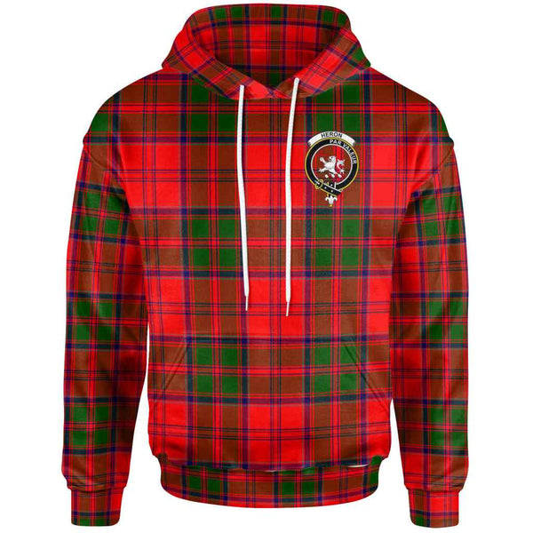 Scottish Heron Clan Crest Tartan Hoodie Front Side Tartan Plaid